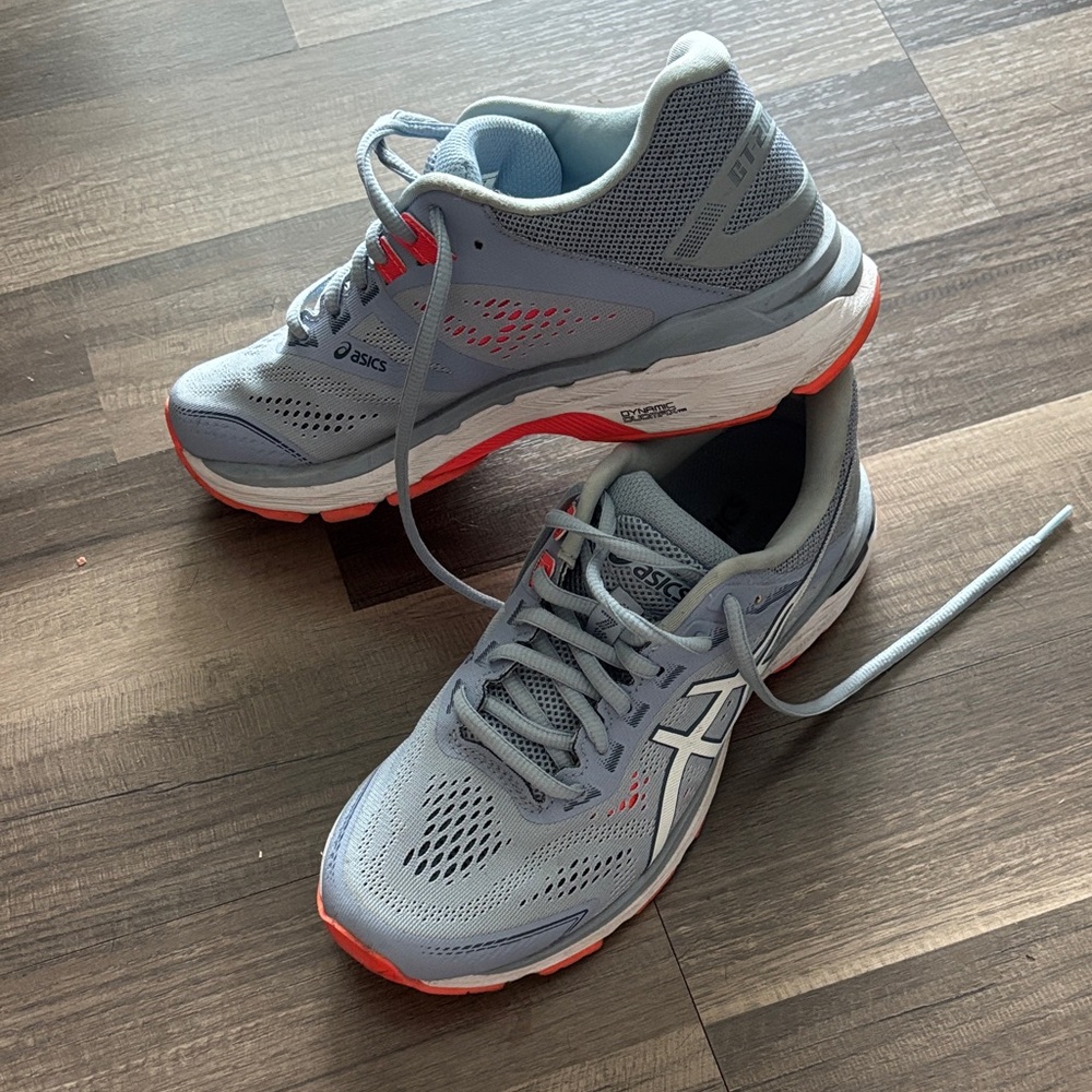 ASICS Gray and Red GT 2000 Athletic Sneakers
